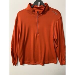 Saucony Men's Orange‎ 1/4 Zip Pullover Mock Neck Long Sleeve Large